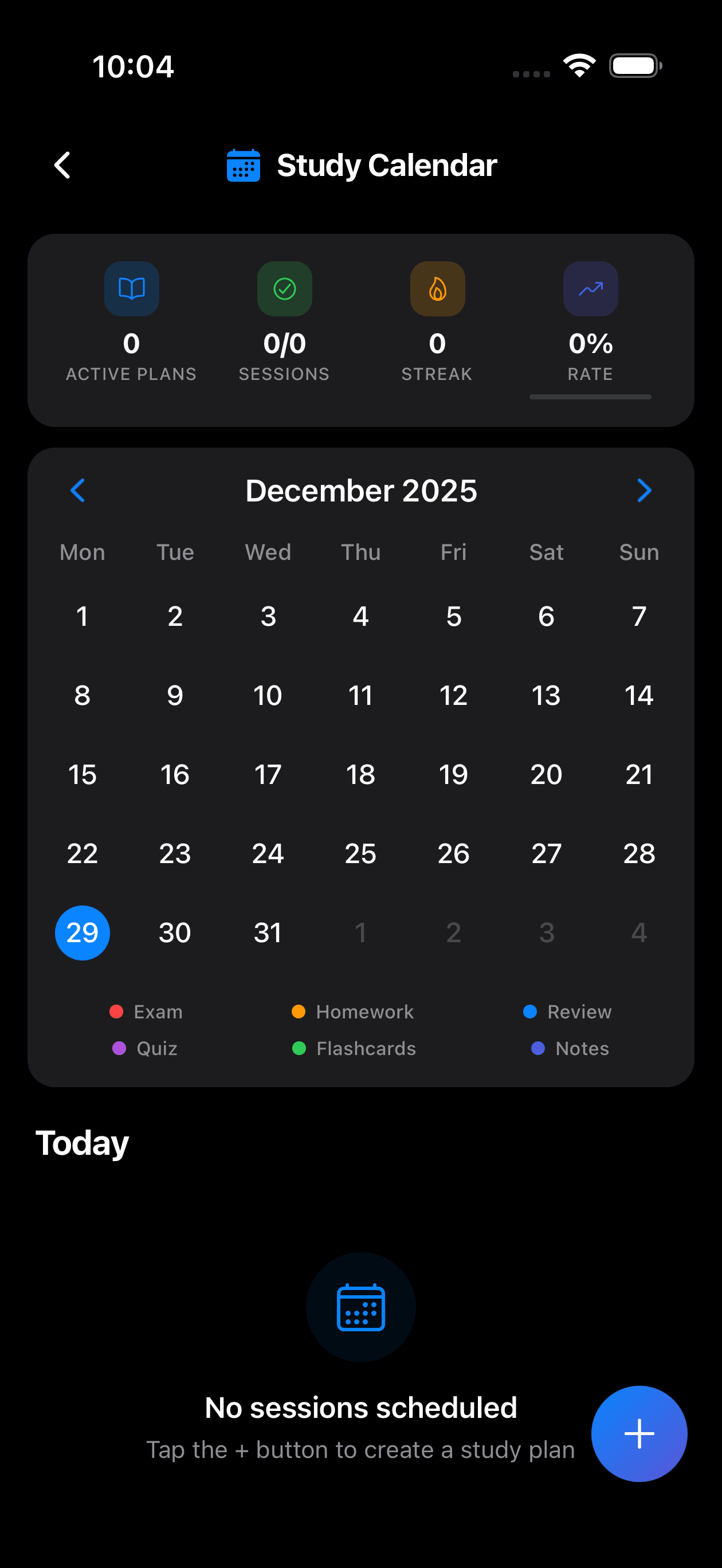 Calendar - Dark mode