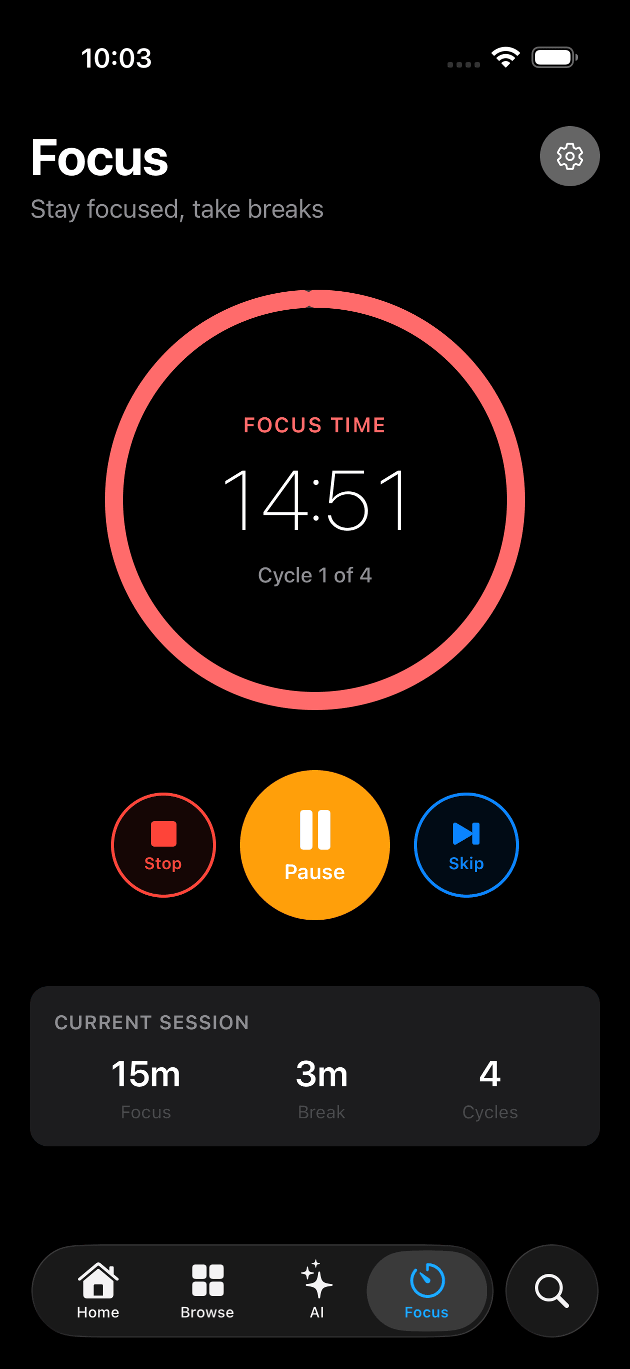 Pomodoro - Dark mode
