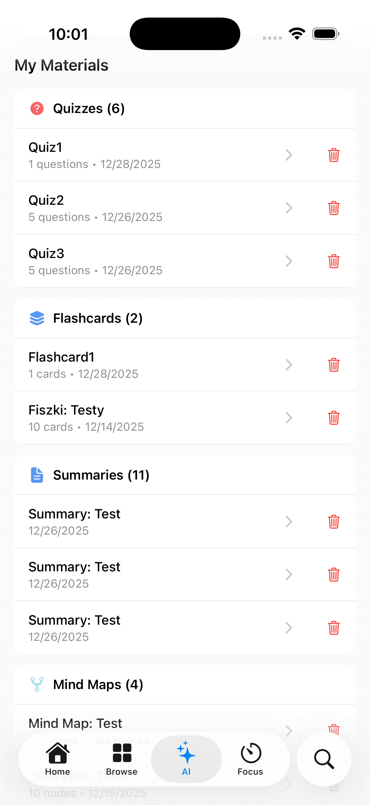 Flashcards - Light mode