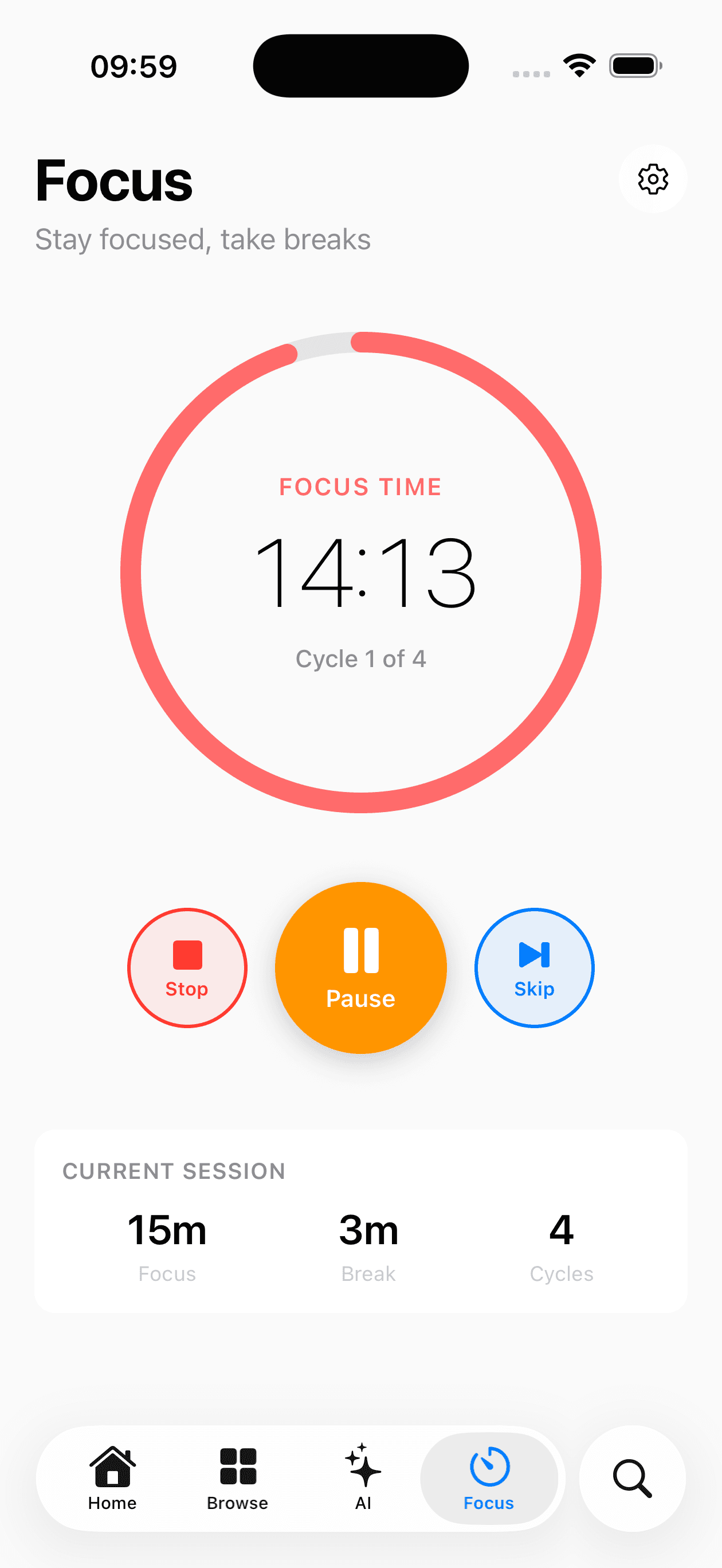 Pomodoro - Light mode